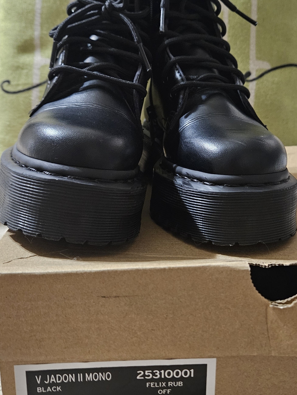 Dr. Martens V Jadon II Mono Black Platform Lace-Up Boots